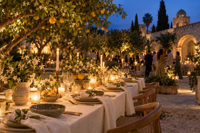 Un mariage dans un jardin d’agrumes : l’élégance solaire sans décor à thème